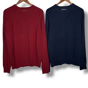 Lot of 2 Vintage 80s Aéropostale Sweaters L Made in Hong Kong‎ Preppy Crewneck